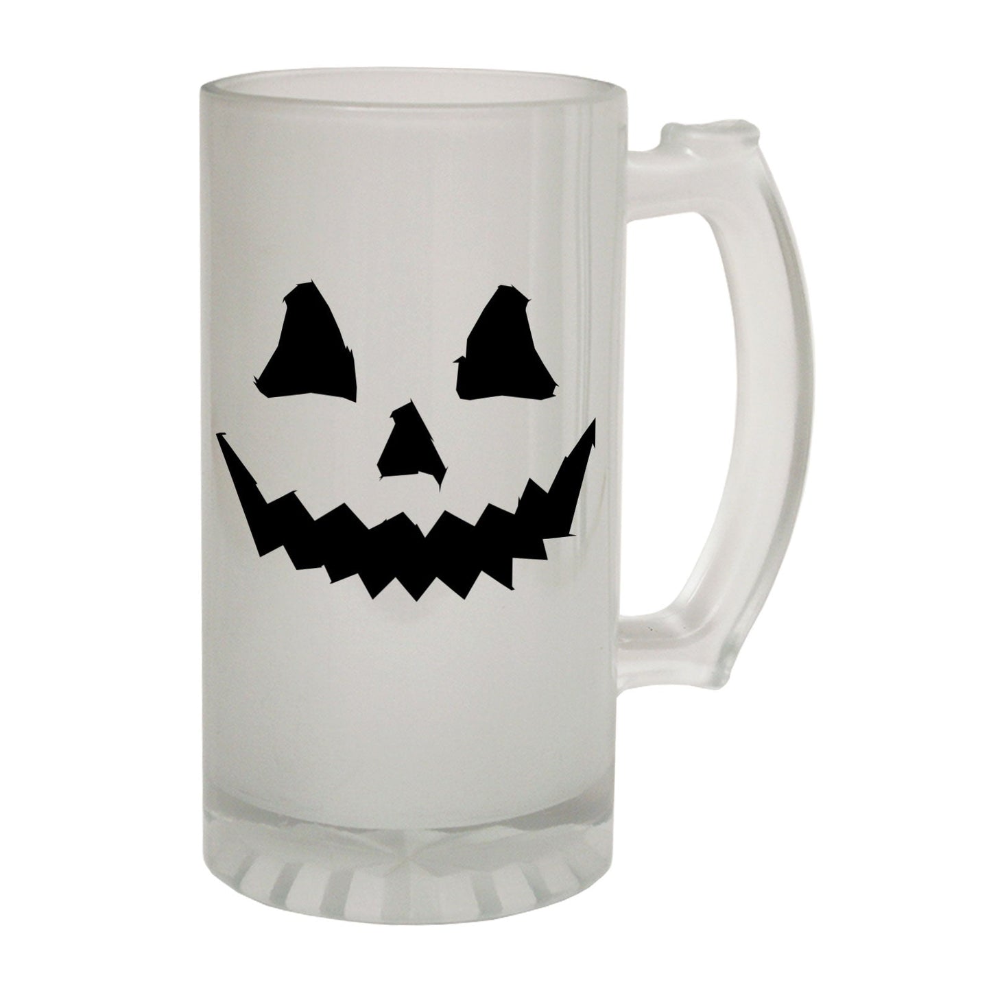 Pumpkin Face Black Halloween - Novelty Funny Frosted Stein - Gift Boxed