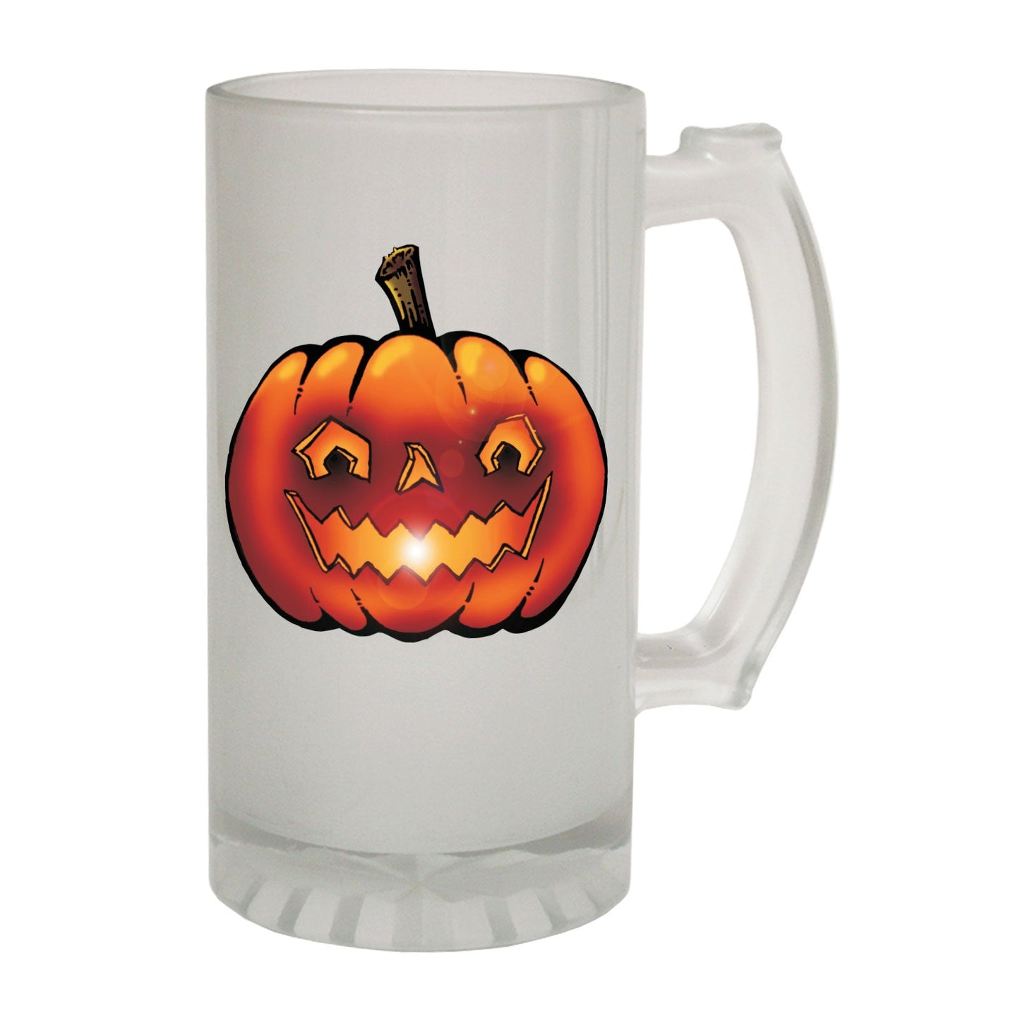 Pumpkin Face Colour Halloween - Novelty Funny Frosted Stein - Gift Boxed
