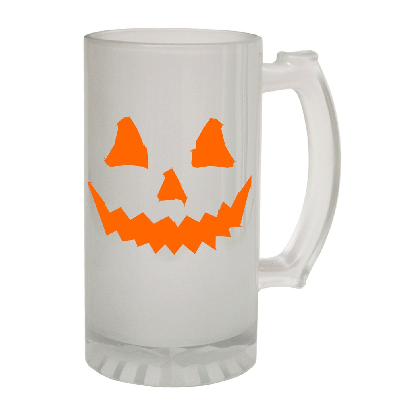 Pumpkin Face Orange Halloween - Novelty Funny Frosted Stein - Gift Boxed