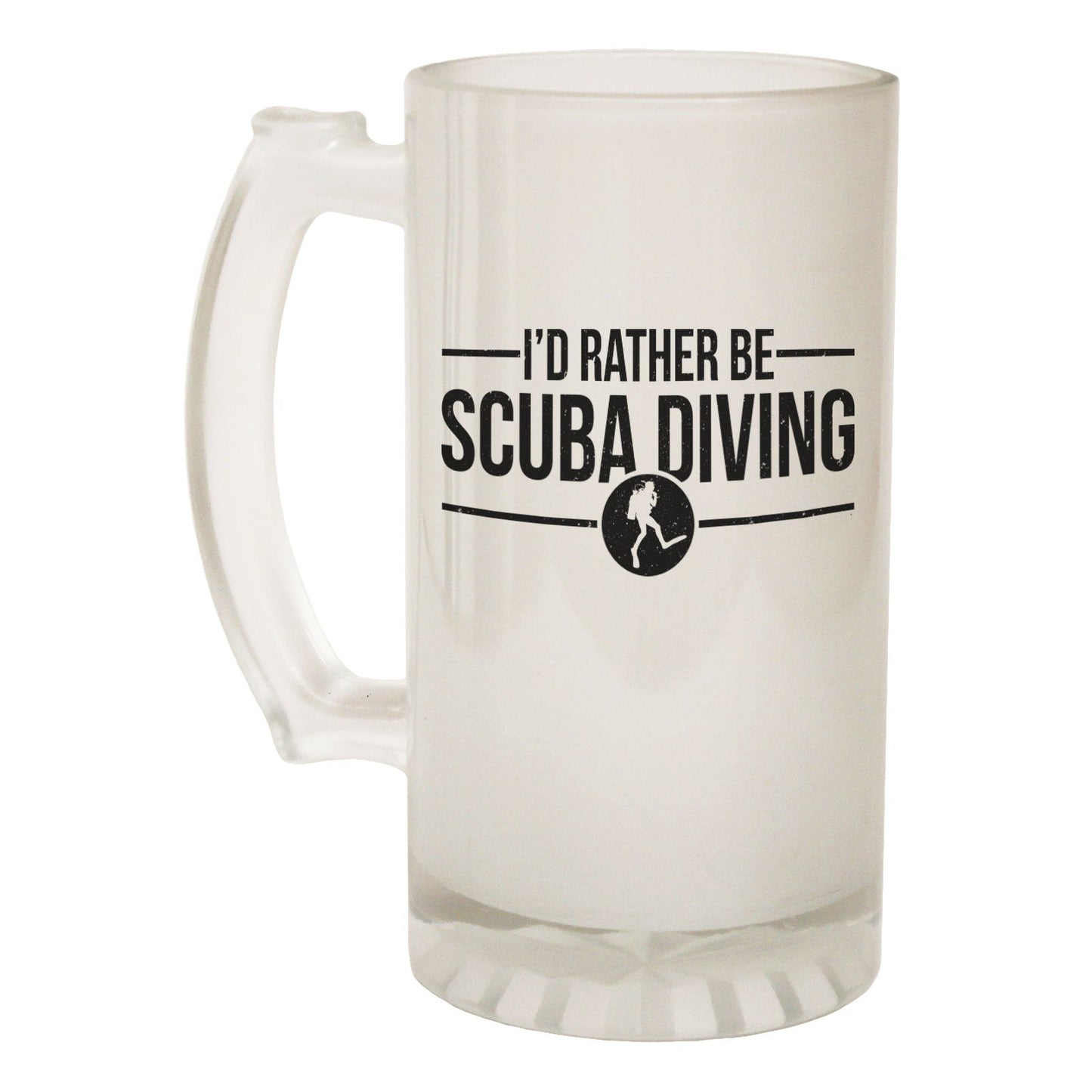 Rather Be Diving Scuba - Novelty Funny Frosted Stein - Gift Boxed