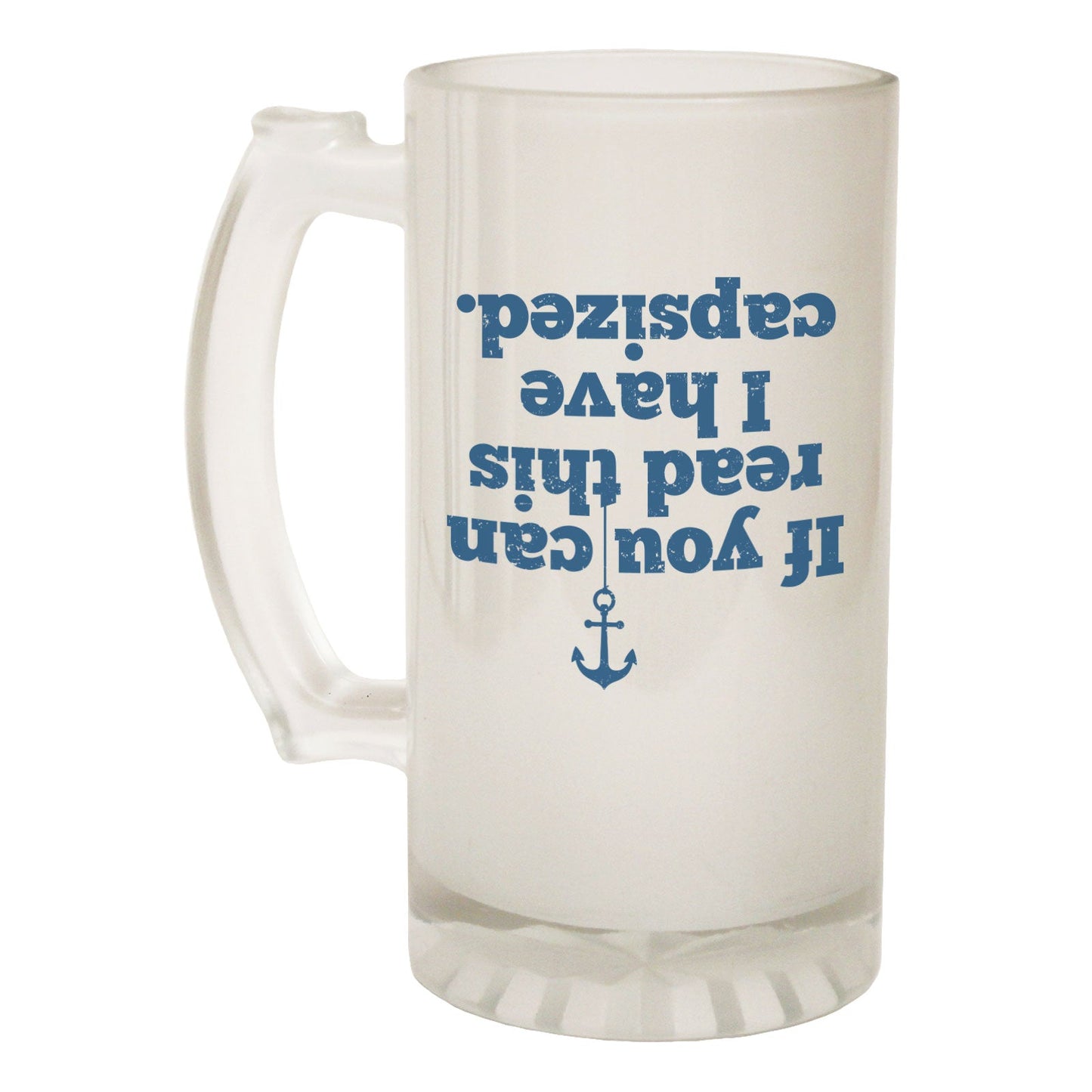 Read This Capsized Boat - Novelty Funny Frosted Stein - Gift Boxed
