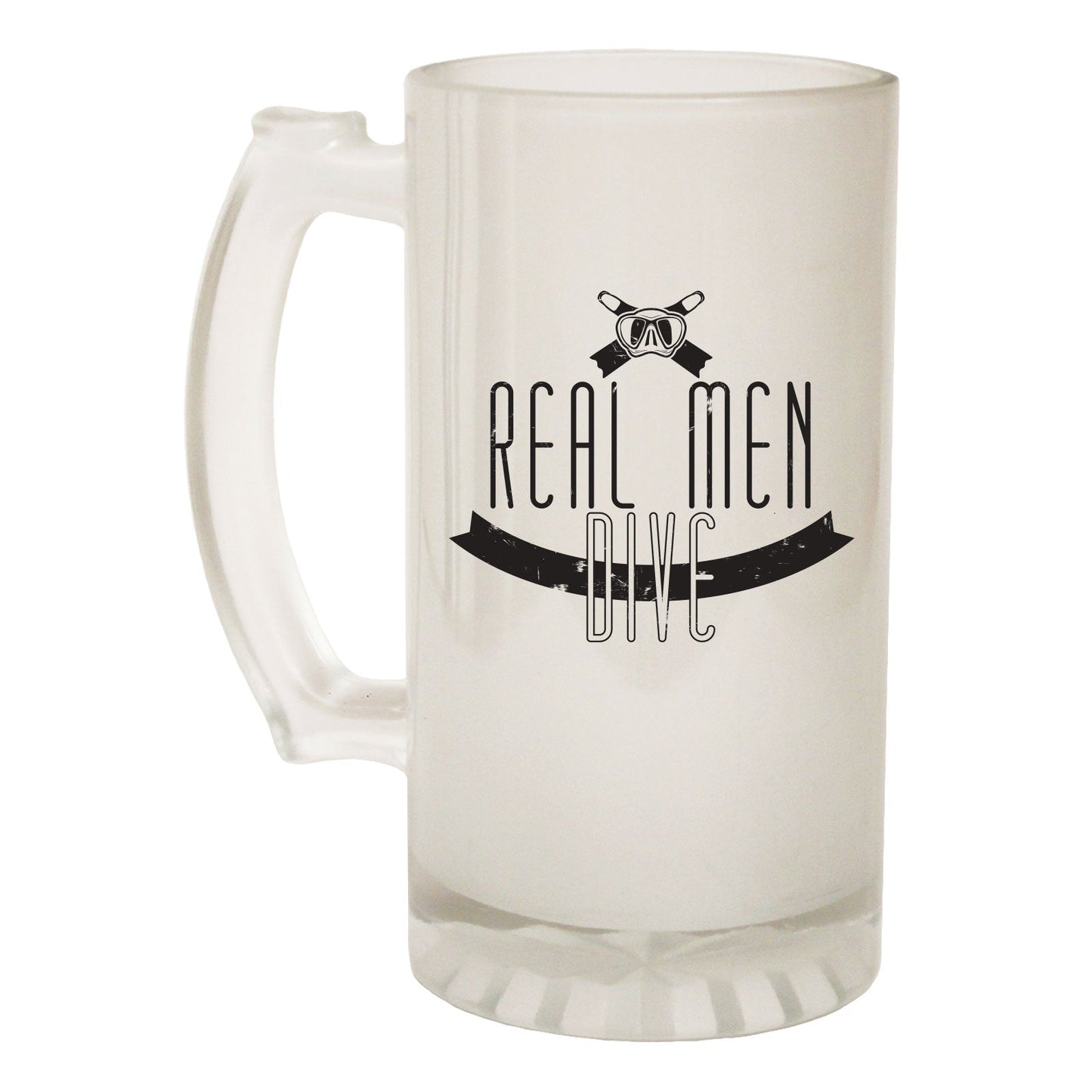 Real Men Dive Scuba Diving - Novelty Funny Frosted Stein - Gift Boxed