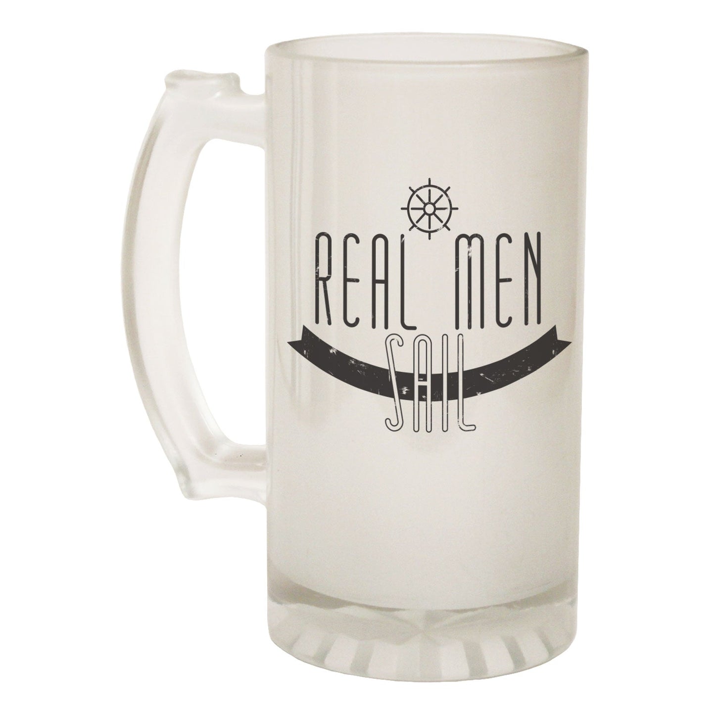 Real Men Sail Sailing - Novelty Funny Frosted Stein - Gift Boxed