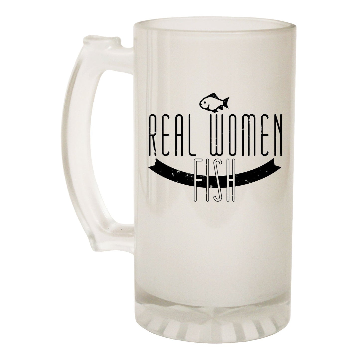 Real Women Fish - Novelty Funny Frosted Stein - Gift Boxed