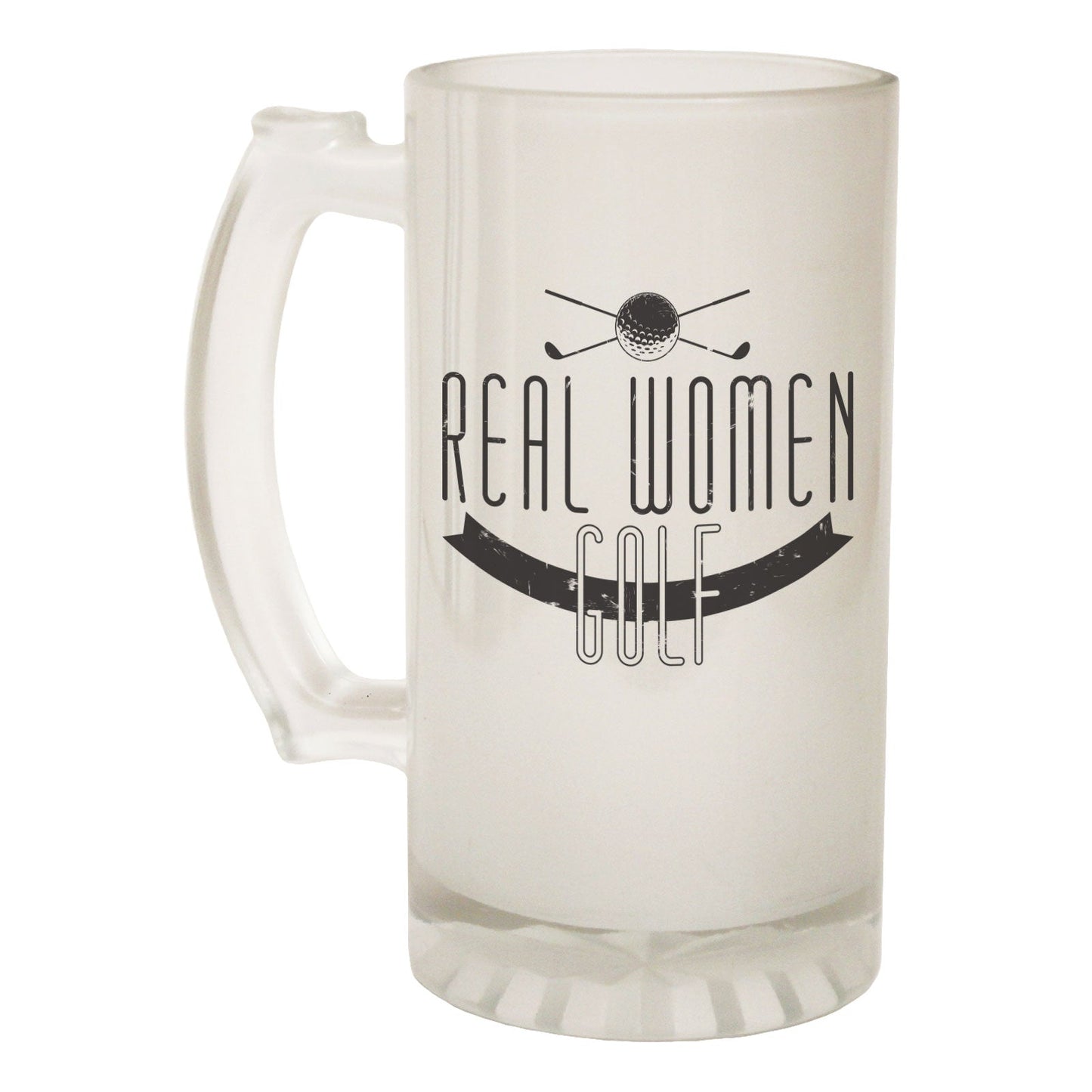 Real Women Golf Golfing - Novelty Funny Frosted Stein - Gift Boxed