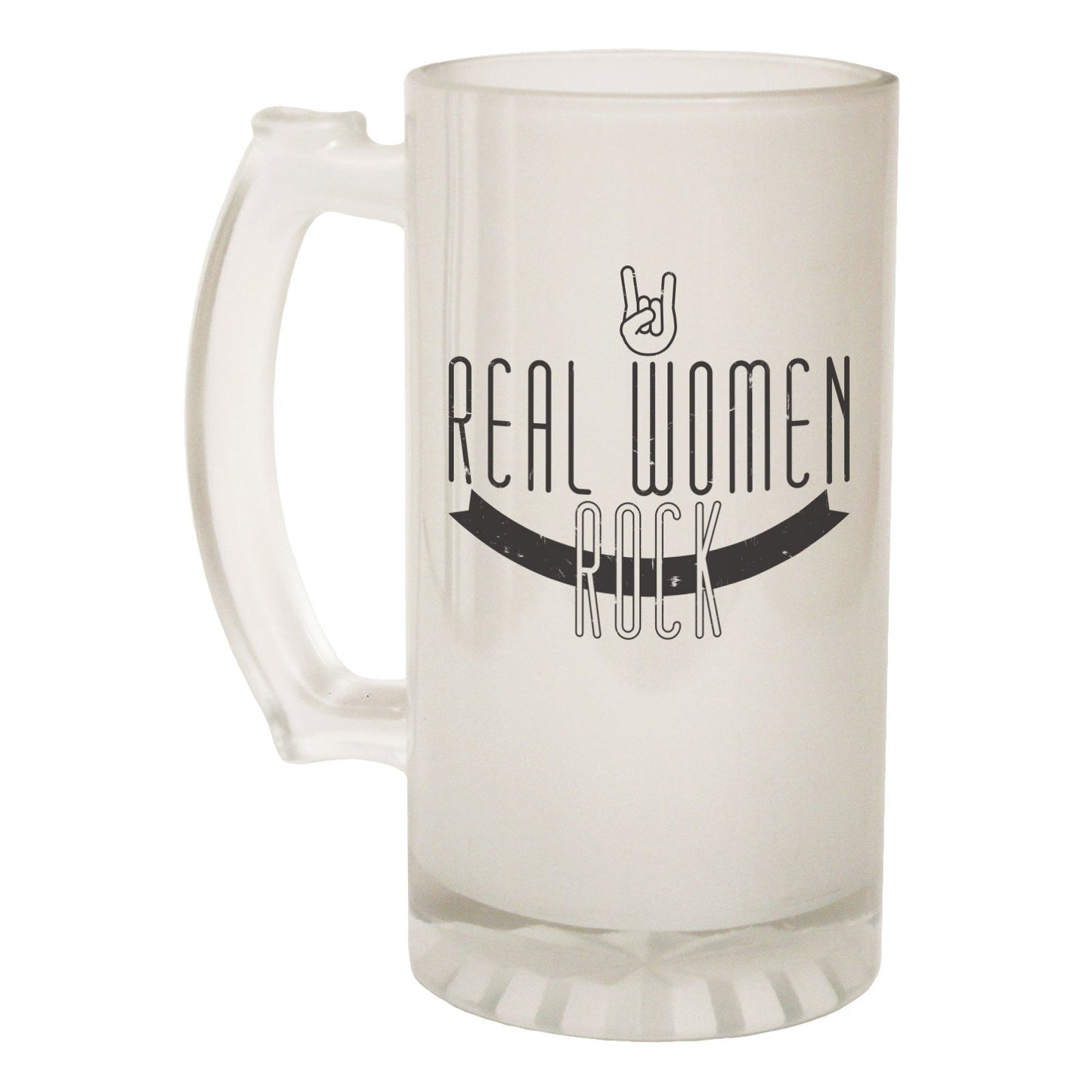 Real Women Rock Band - Novelty Funny Frosted Stein - Gift Boxed