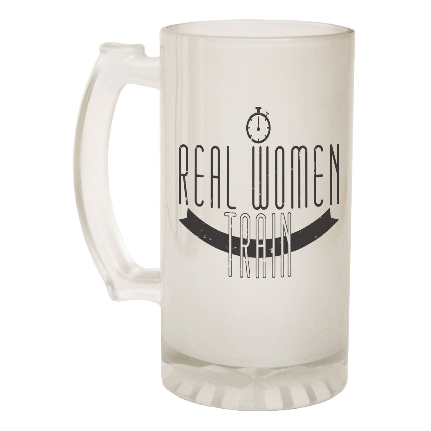 Real Women Train Gym - Novelty Funny Frosted Stein - Gift Boxed