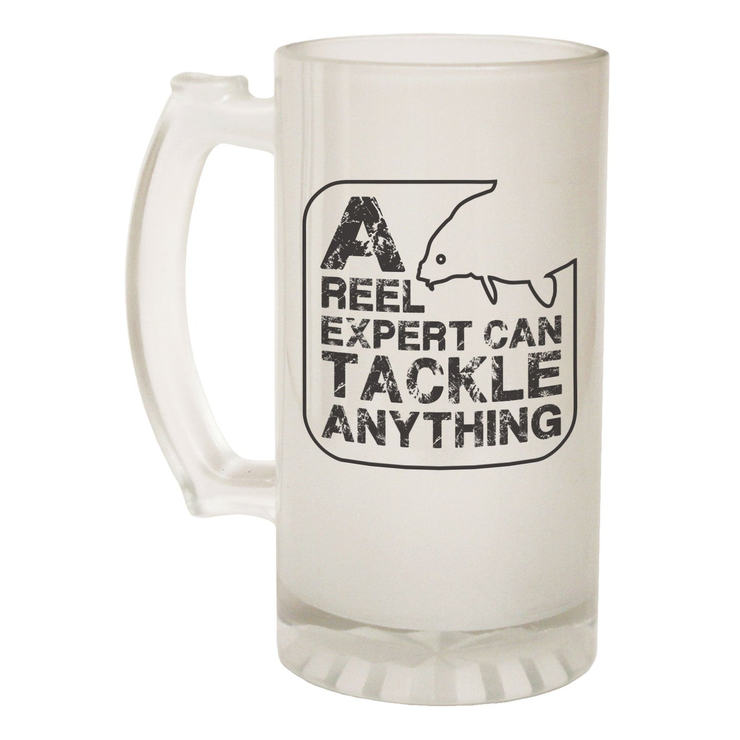 Reel Expert Fishing - Novelty Funny Frosted Stein - Gift Boxed