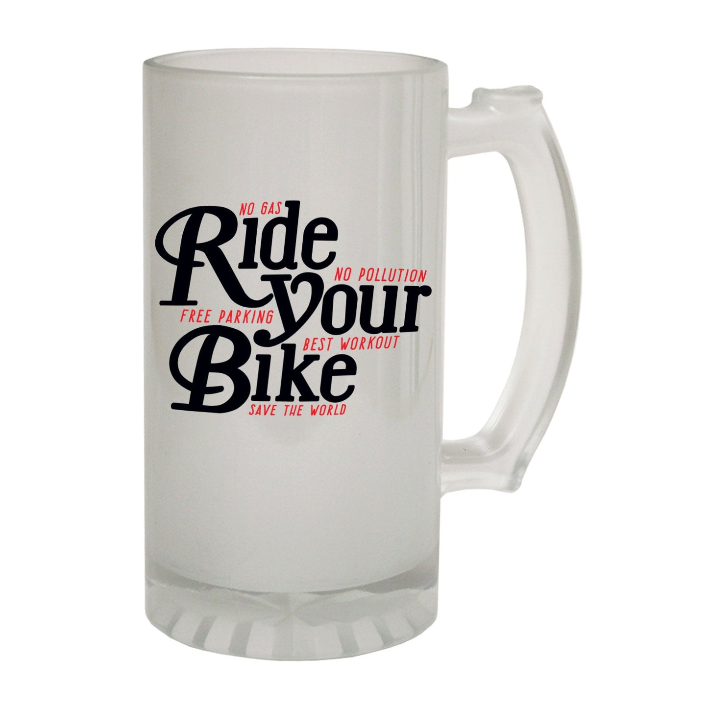 Ride Your Bike Cycling - Novelty Funny Frosted Stein - Gift Boxed