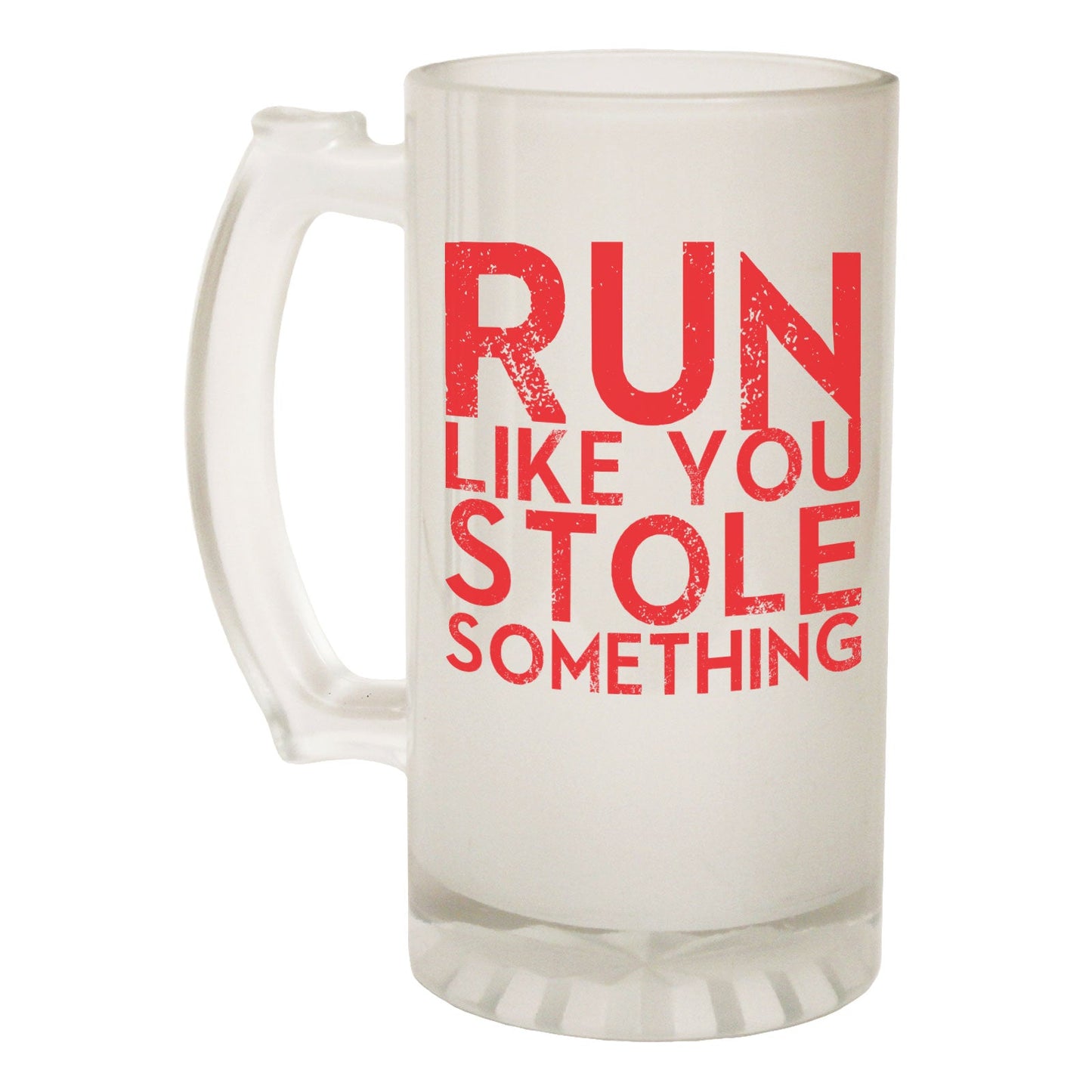 Run Stole Something Running - Novelty Funny Frosted Stein - Gift Boxed