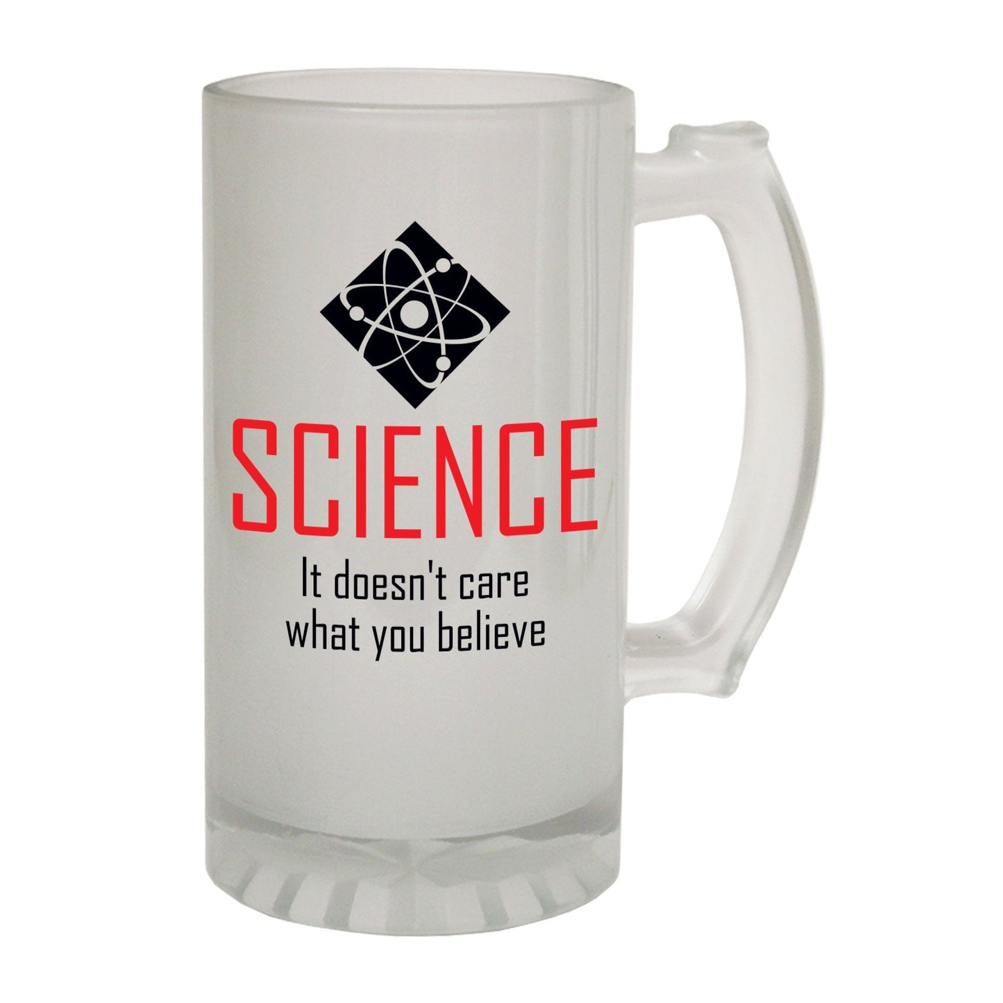 Science Doesnt Care Geek - Novelty Funny Frosted Stein - Gift Boxed
