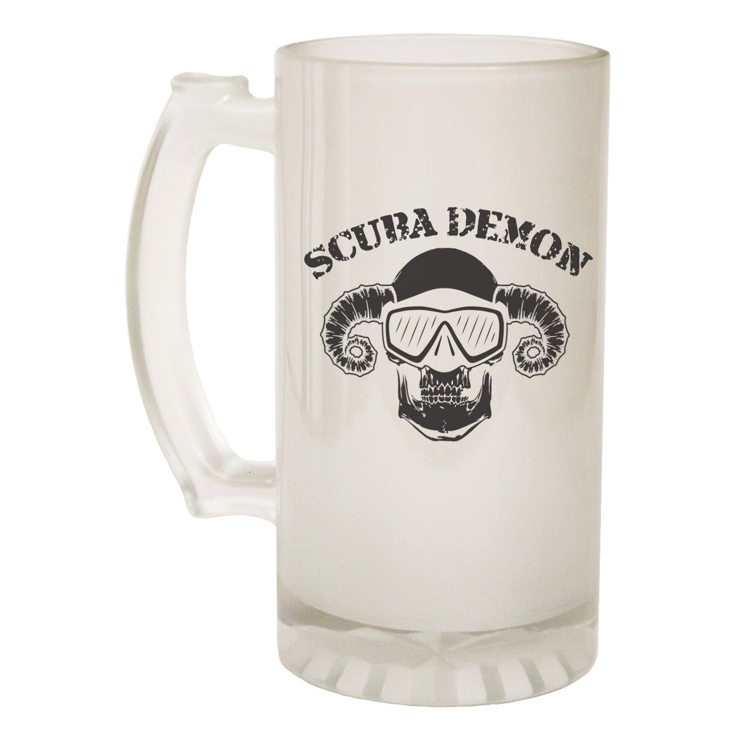 Scuba Demon Diving Diver - Novelty Funny Frosted Stein - Gift Boxed
