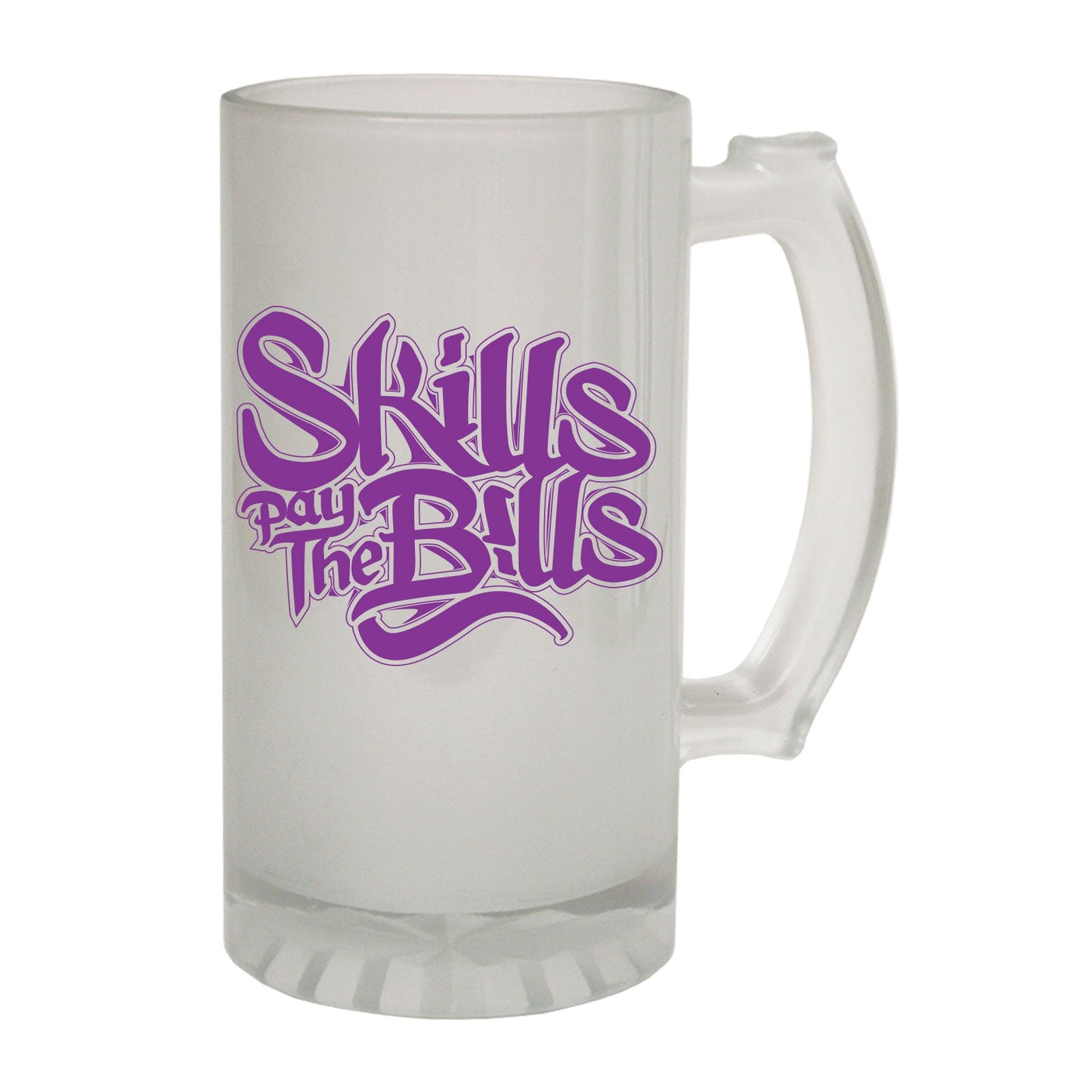 Skills Pay The Bills - Novelty Funny Frosted Stein - Gift Boxed