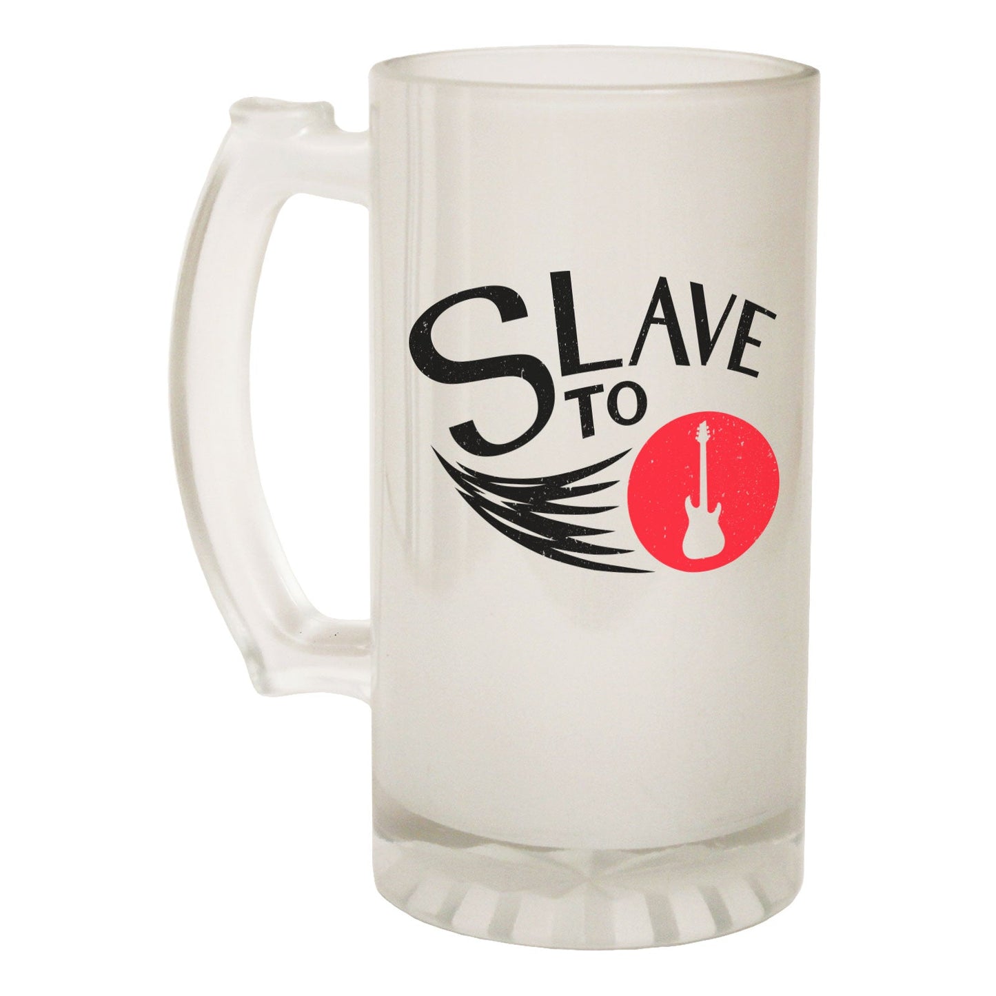 Slave To Guitar Band - Novelty Funny Frosted Stein - Gift Boxed