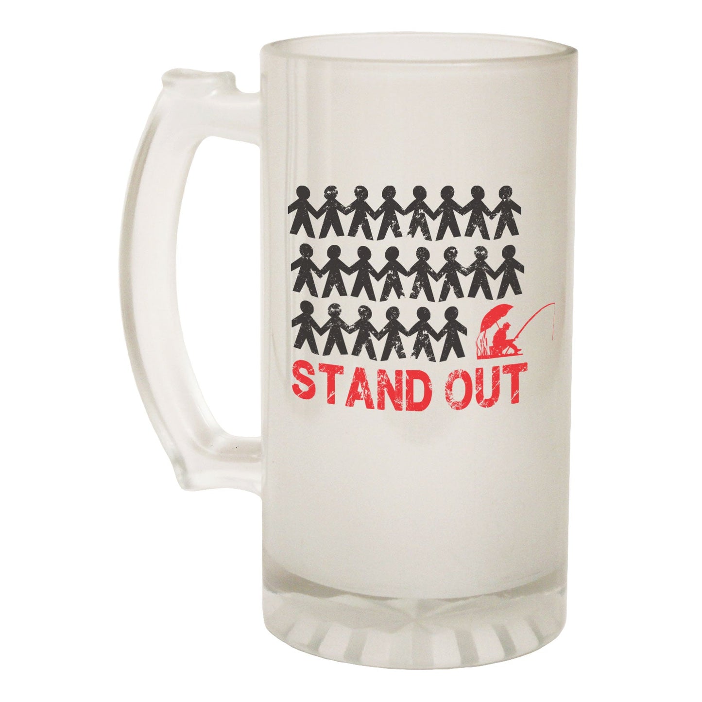 Stand Out Fishing - Novelty Funny Frosted Stein - Gift Boxed