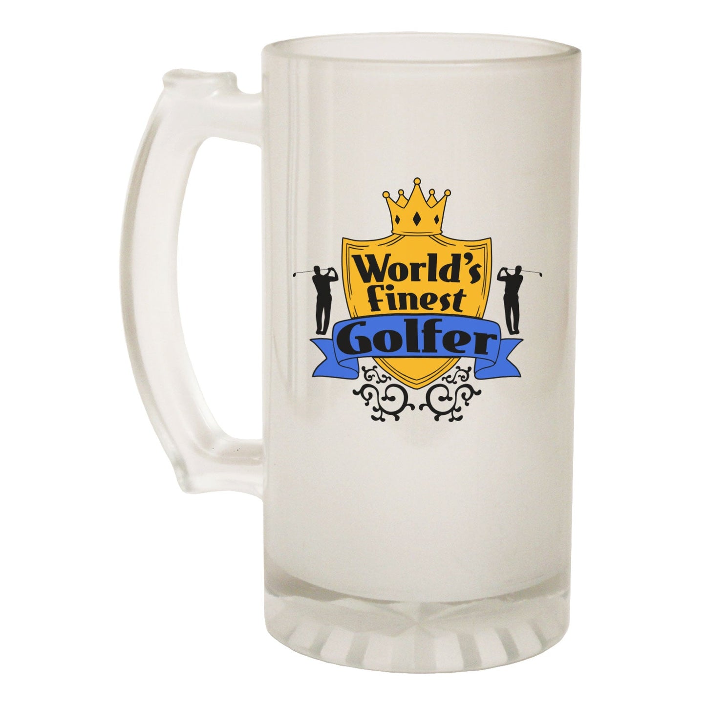 Worlds Finest Golfer Golfing - Novelty Funny Frosted Stein - Gift Boxed