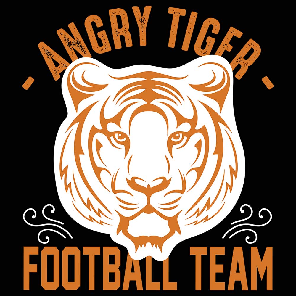 Angry Tiger Football Team - Mens 123t Funny T-Shirt Tshirts