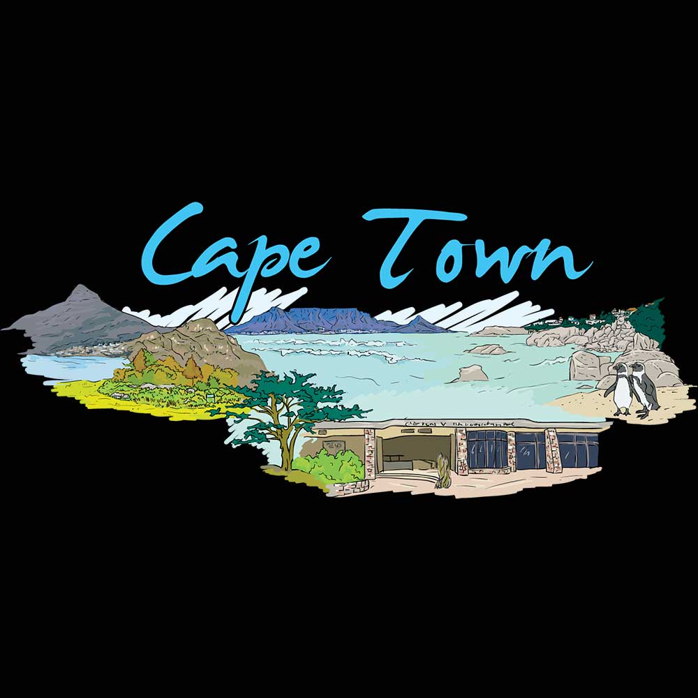 Cape Town South Africa Country Flag Destination - Mens 123t Funny T-Shirt Tshirts