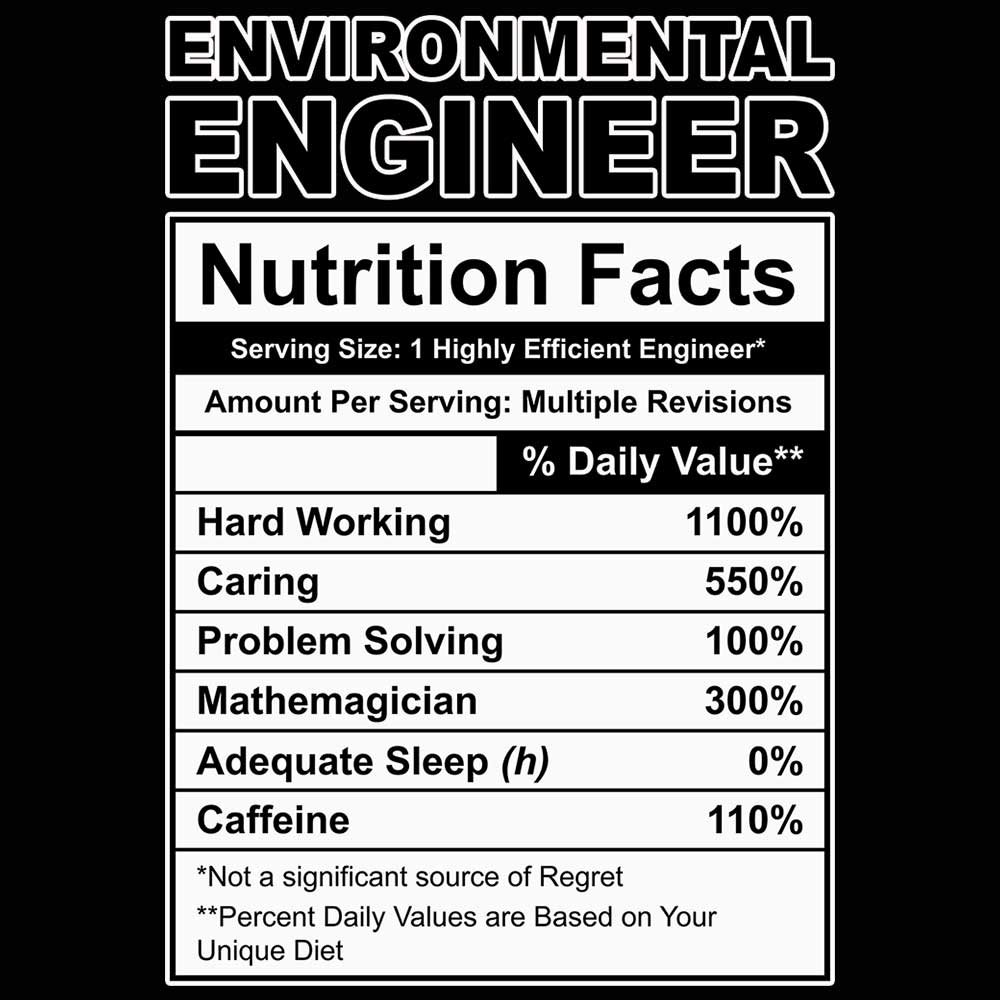 Environmental Engineer Nutrition Facts - Mens 123t Funny T-Shirt Tshirts