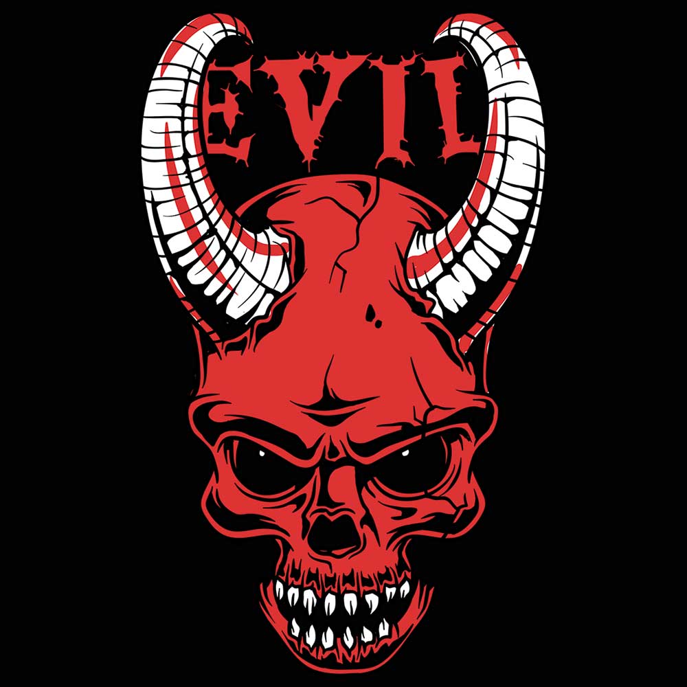 Evil Skull Horns - Mens 123t Funny T-Shirt Tshirts