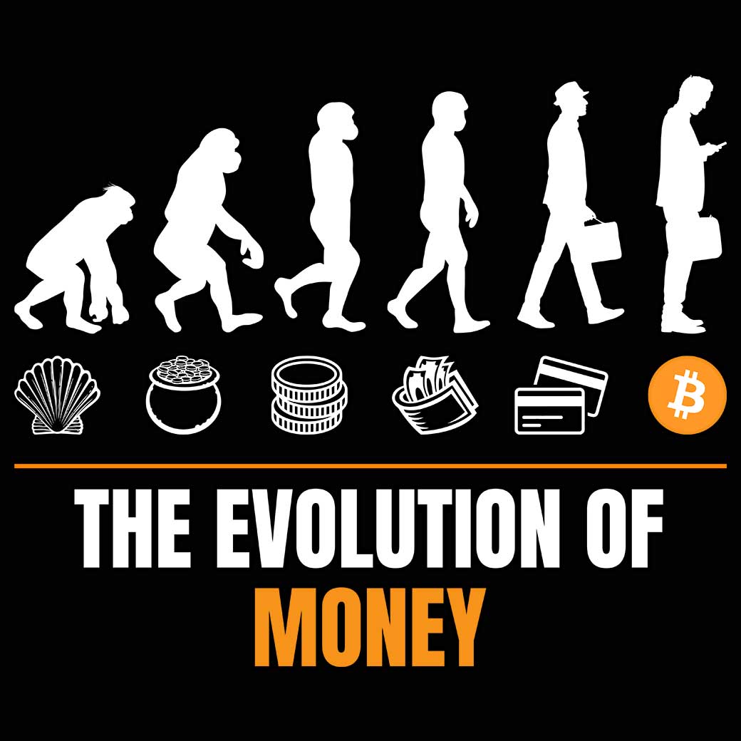 Evolution Of Money Cryptocurrency Bitcoin - Mens 123t Funny T-Shirt Tshirts