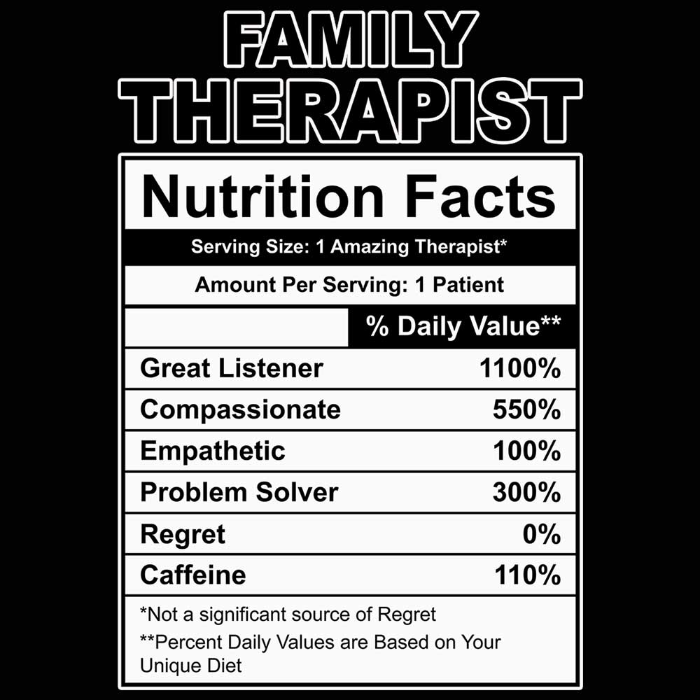 Family Therapist Nutrition Facts - Mens 123t Funny T-Shirt Tshirts