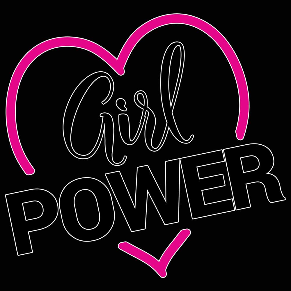 Girl Power Heart - Mens 123t Funny T-Shirt Tshirts