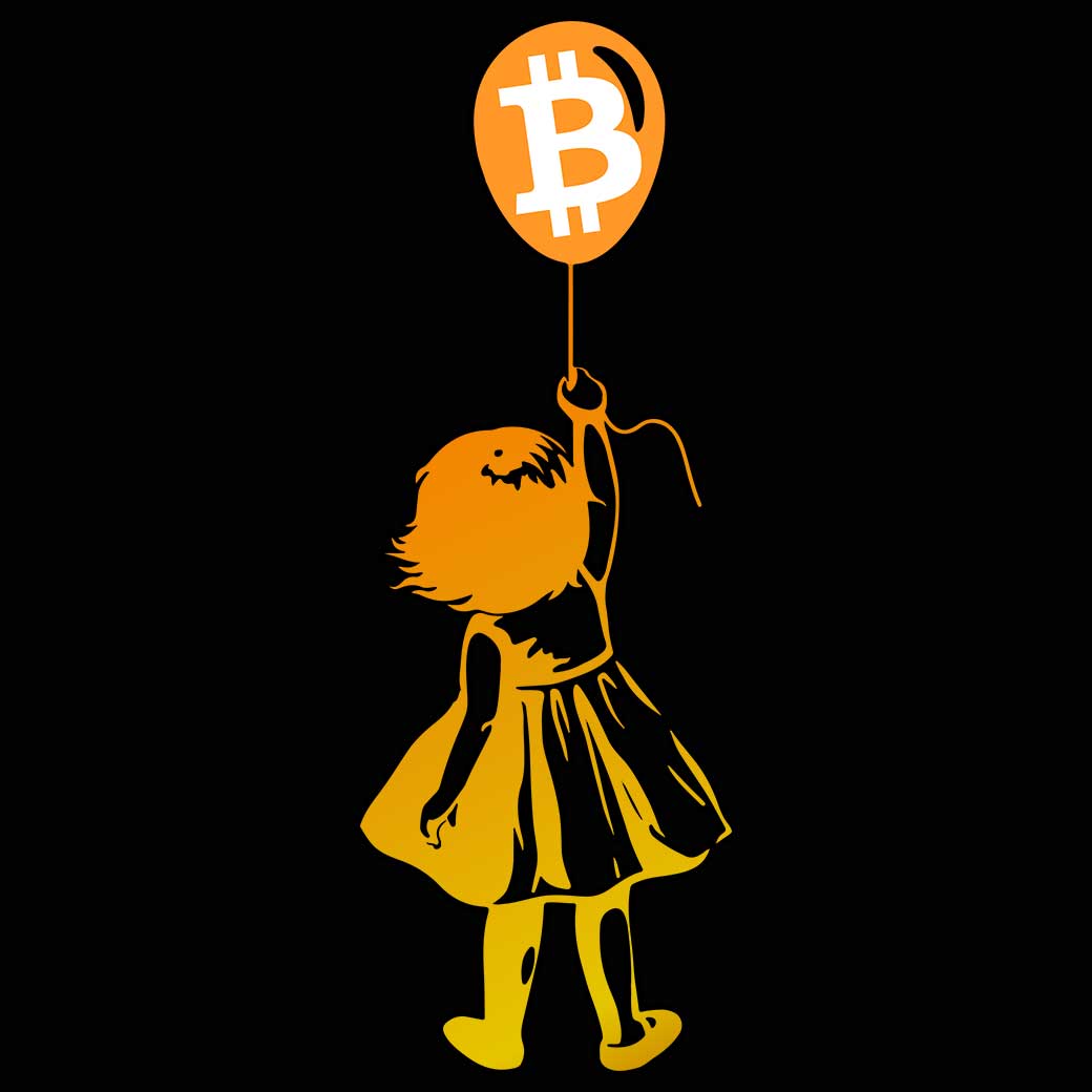 Girl With Balloon Crypto Bitcoin For Cypherpunks - Mens 123t Funny T-Shirt Tshirts
