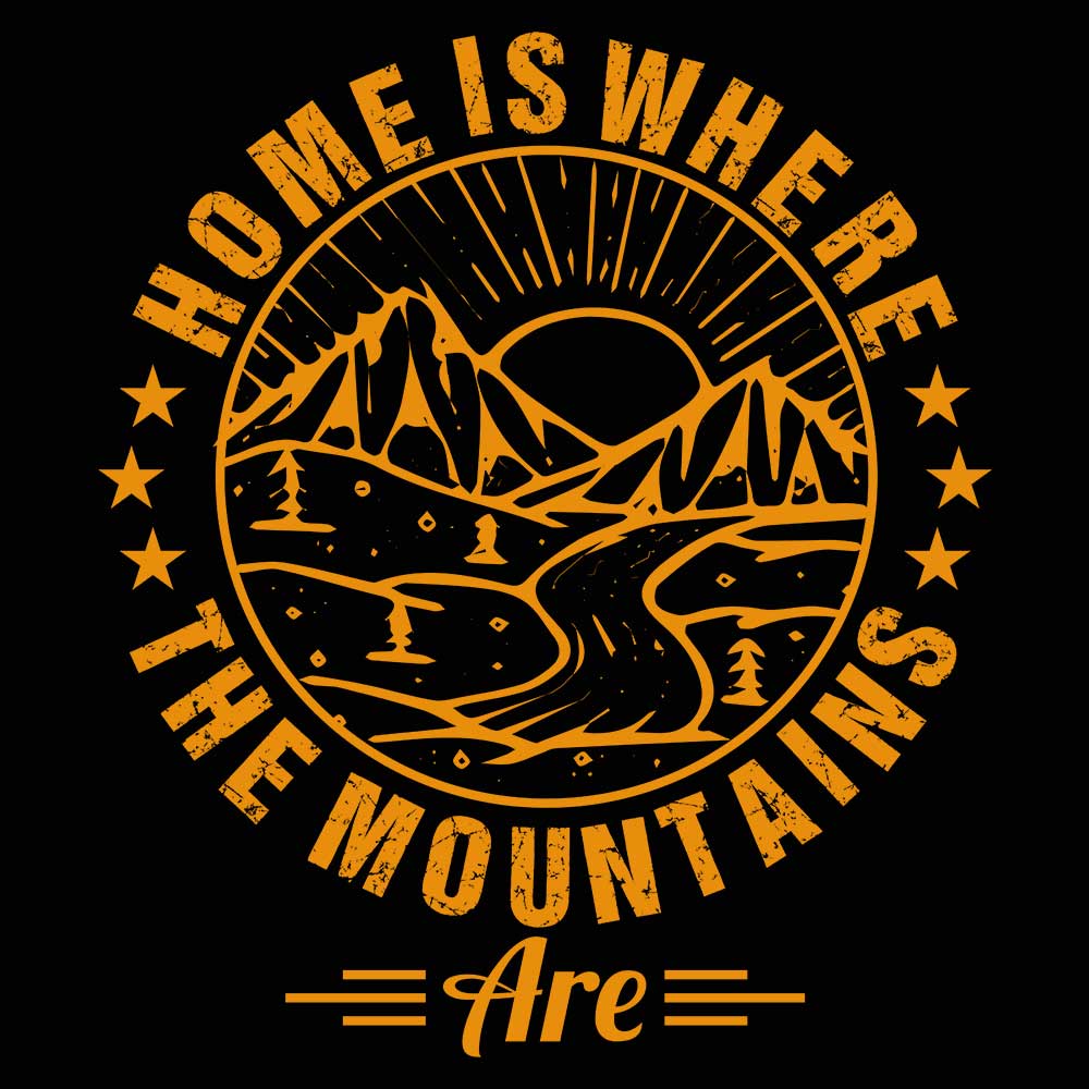Home Is Where The Mountains Climbing Hiking - Mens 123t Funny T-Shirt Tshirts