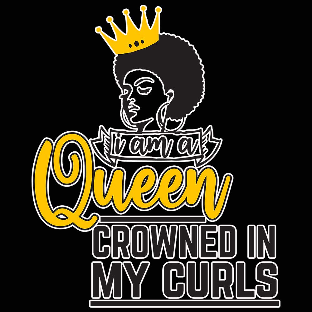I Am A Queen Crowned In My Curls Afro - Mens 123t Funny T-Shirt Tshirts
