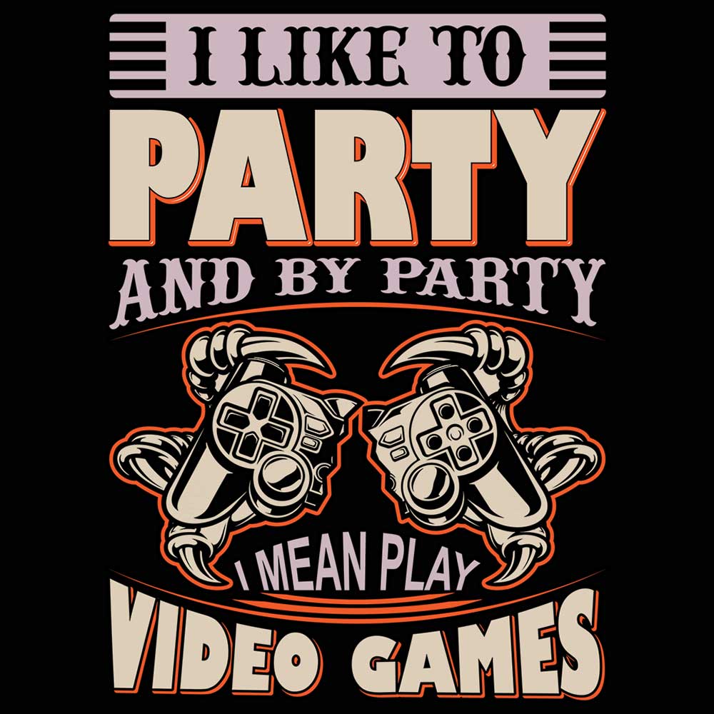I Like To Party Video Games Gamer - Mens 123t Funny T-Shirt Tshirts