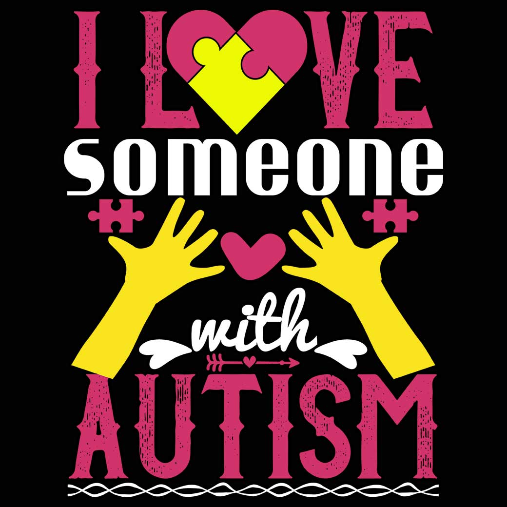 I Love Someone With Autism - Mens 123t Funny T-Shirt Tshirts