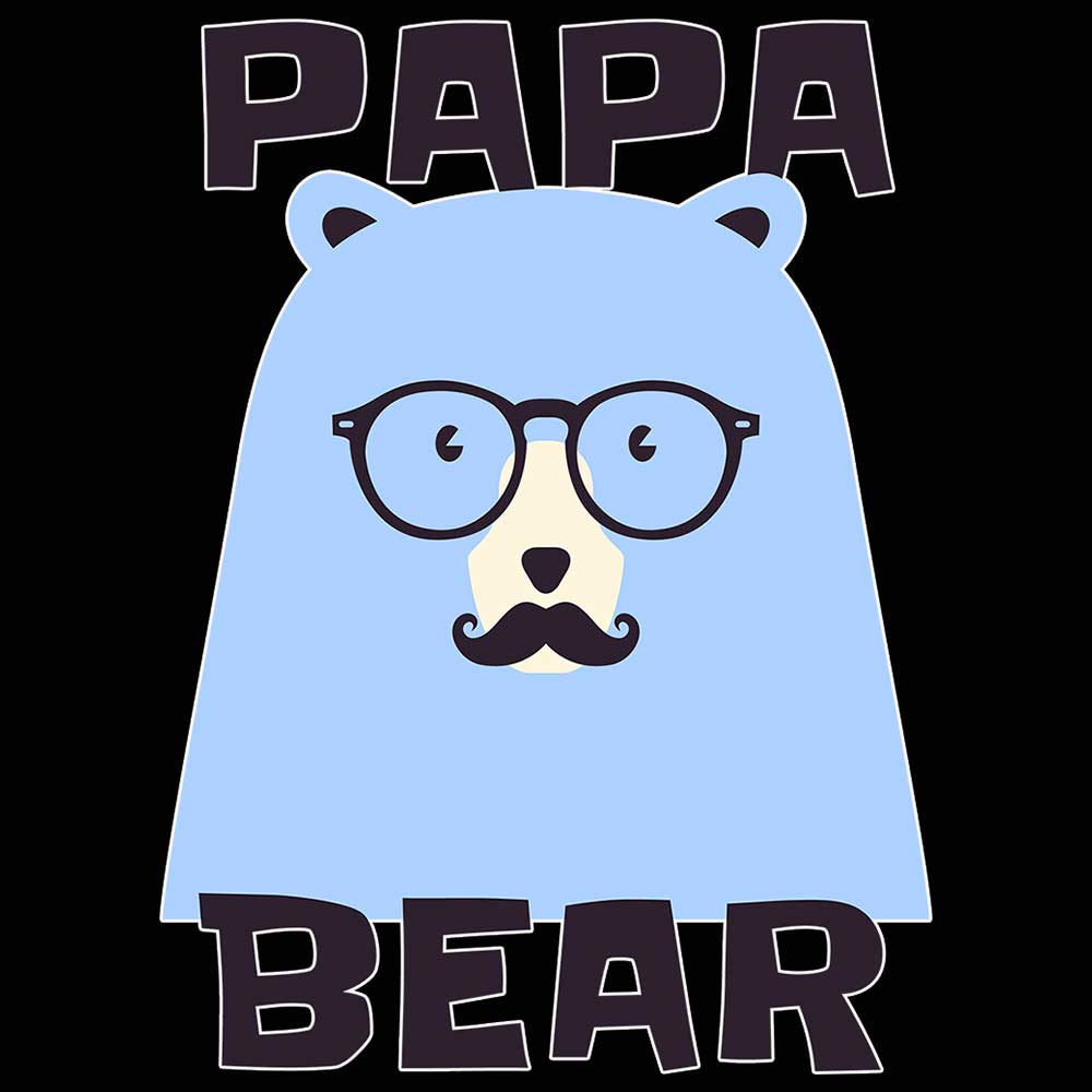 Papa Bear Cartoon - Mens 123t Funny T-Shirt Tshirts