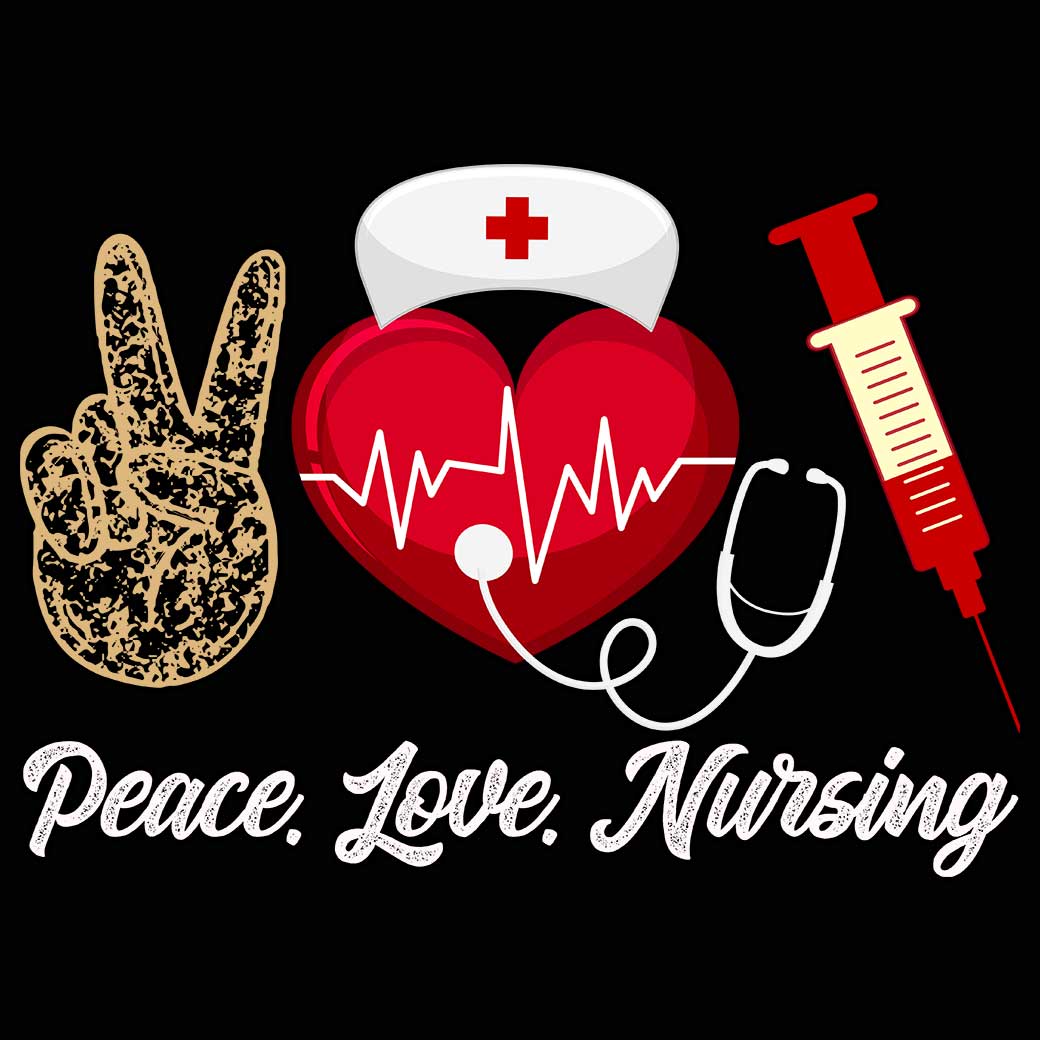 Peace Love Nursing Nurse Life - Mens 123t Funny T-Shirt Tshirts