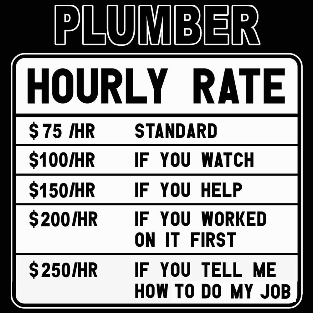 Plumber Hourly Rate - Mens 123t Funny T-Shirt Tshirts