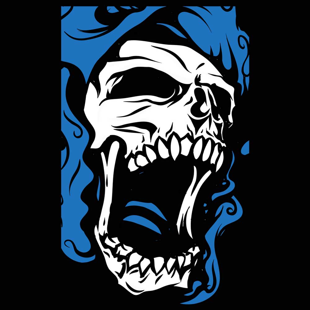 Screaming Skull Face Fashion - Mens 123t Funny T-Shirt Tshirts