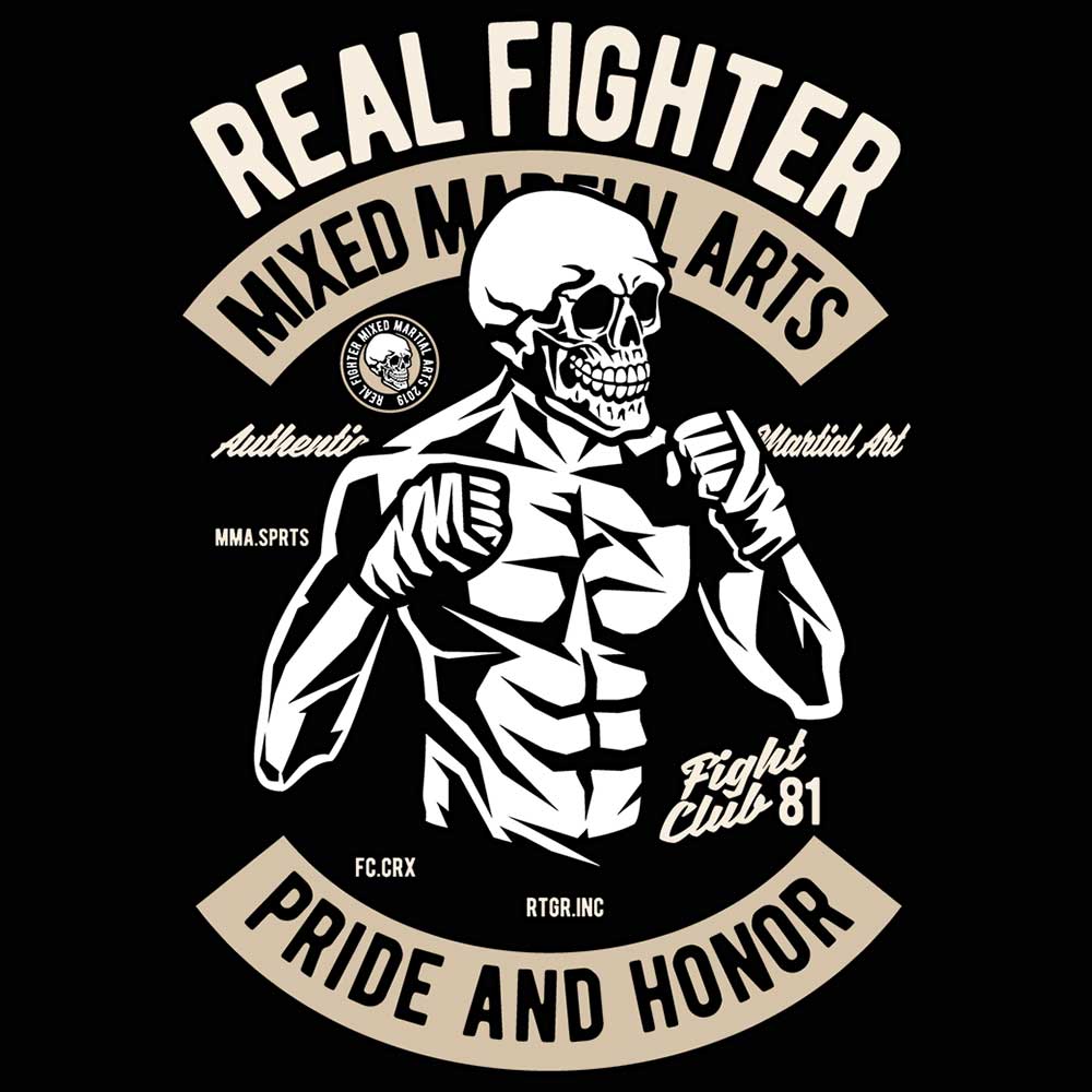 Skull Fighter Mixed Martial Arts - Mens 123t Funny T-Shirt Tshirts