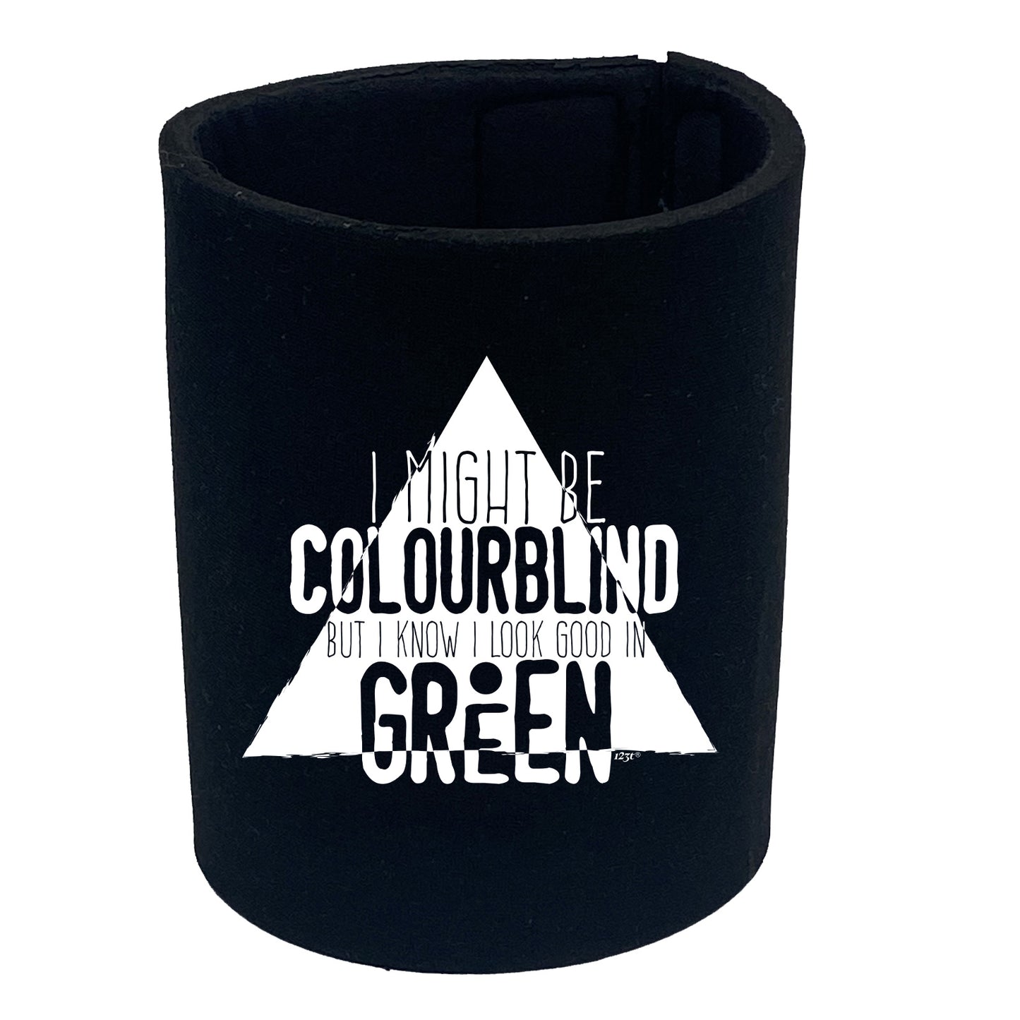 Might Be Colourblind Look Good Age Birthday In Green - Funny Stubby Holder