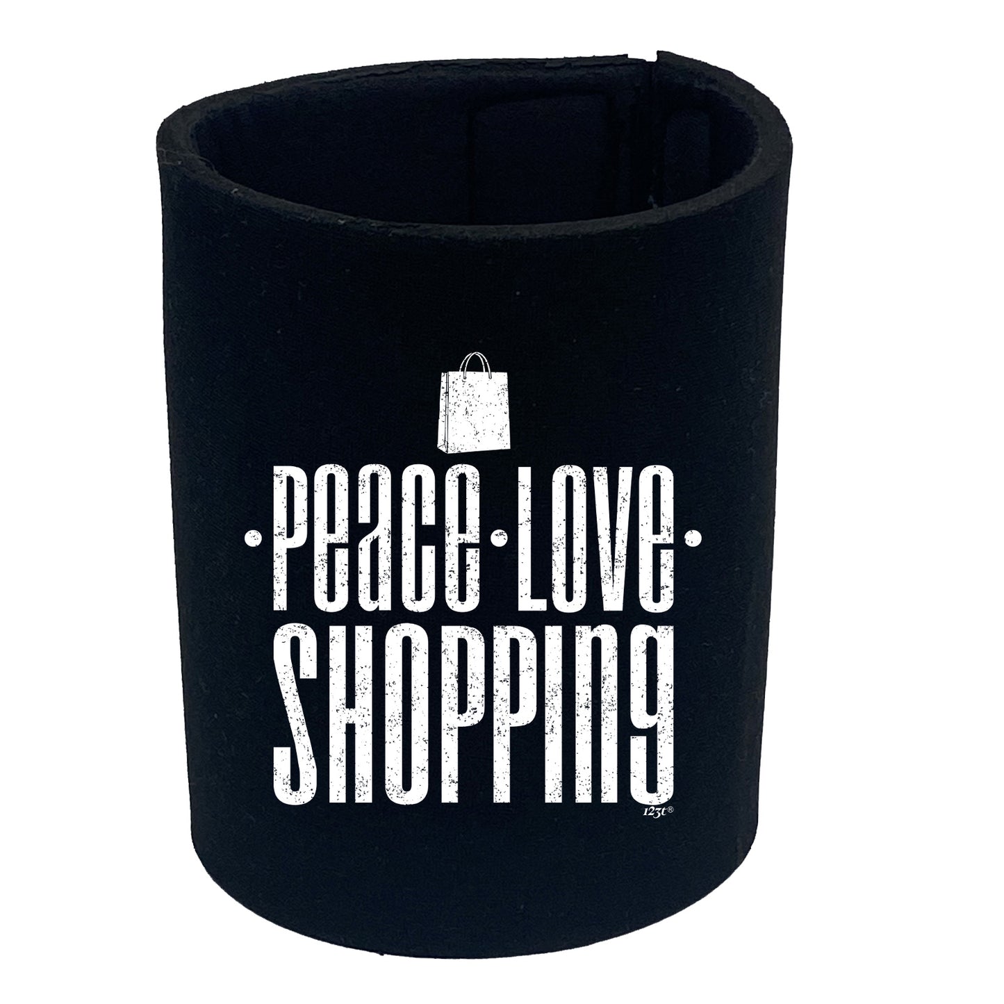 Peace Love Shopping - Funny Stubby Holder