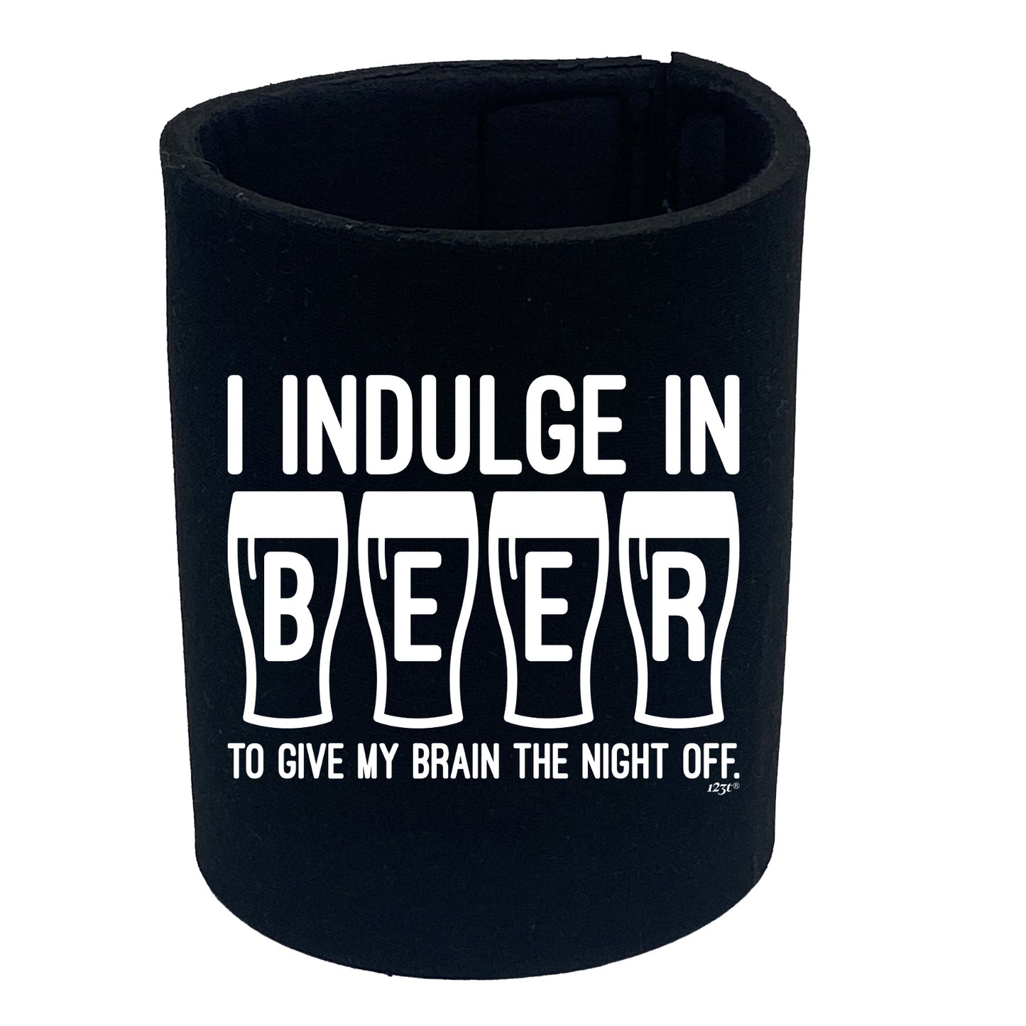 Inndulge In Beer To Give My Brain The Night Off - Funny Stubby Holder