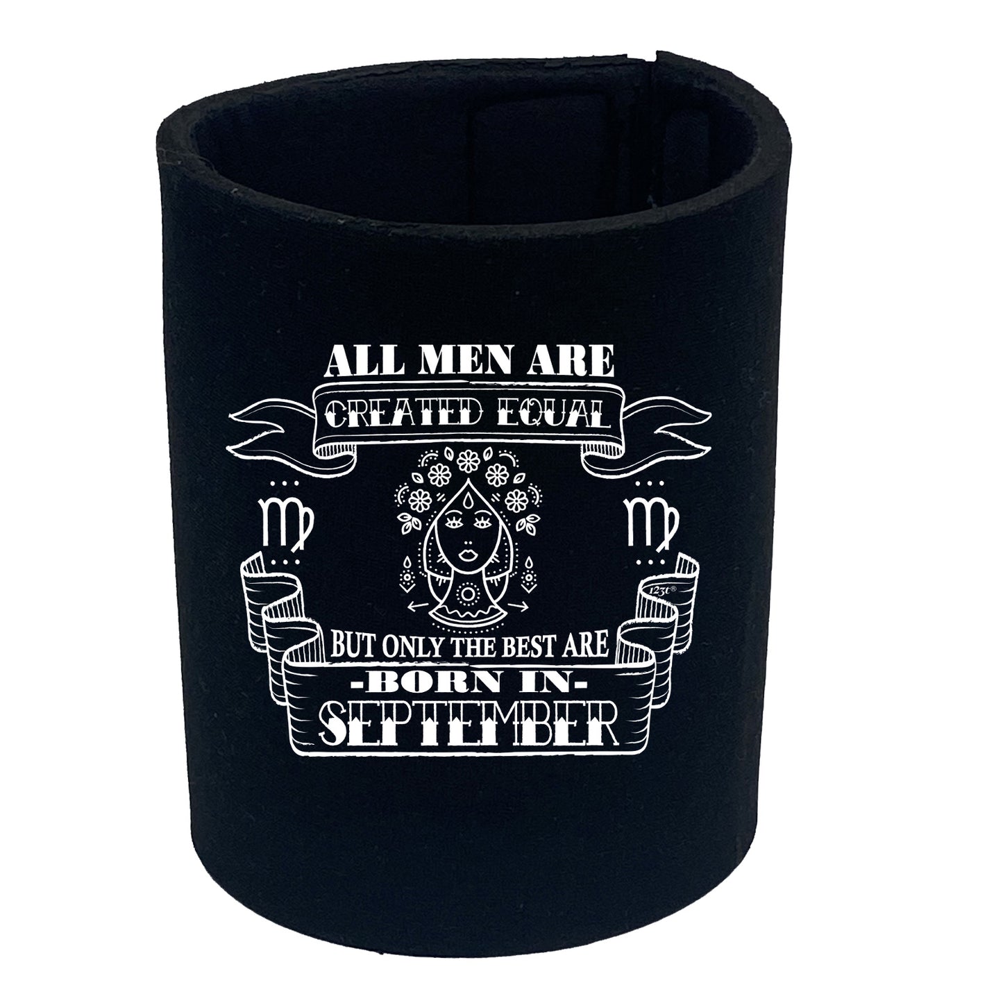 September Virgo Birthday All Men Are Created Equal - Funny Stubby Holder