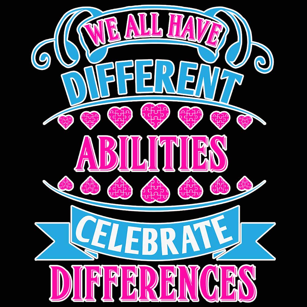 We All Have Different Abilites Autism - Mens 123t Funny T-Shirt Tshirts