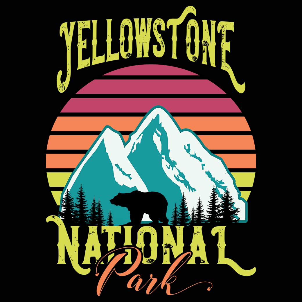 Yellowstone National Park Bear - Mens 123t Funny T-Shirt Tshirts