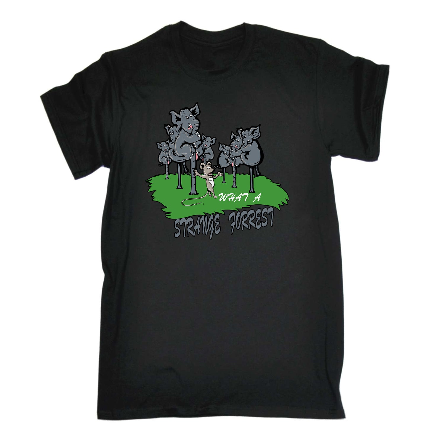 What A Strange Forest Elephant Mouse - Mens Funny T-Shirt Tshirts