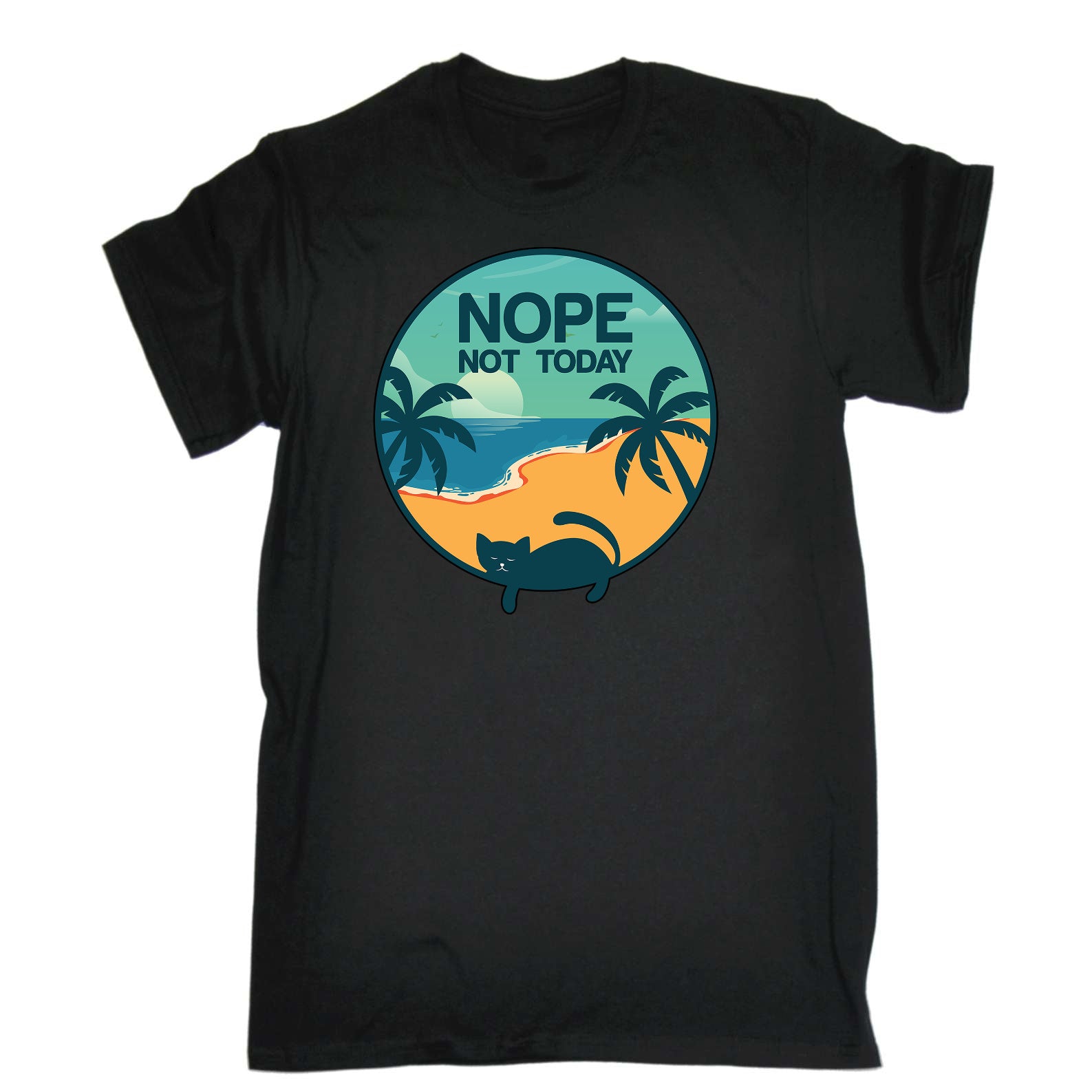 Nope Not Today Cat Kitten Pussy Cats - Mens Funny T-Shirt Tshirts