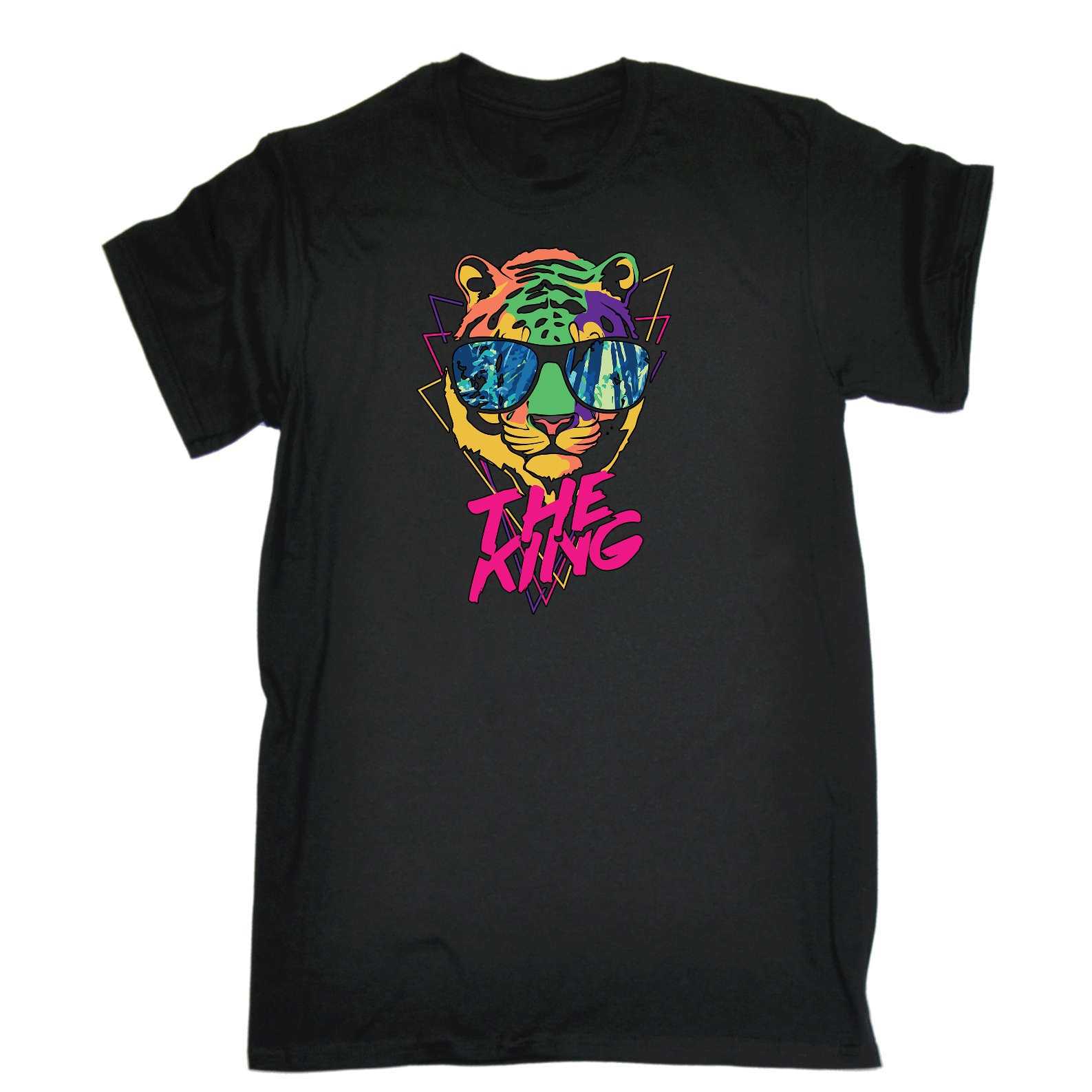 Tiger The King Retro Animal - Mens Funny T-Shirt Tshirts