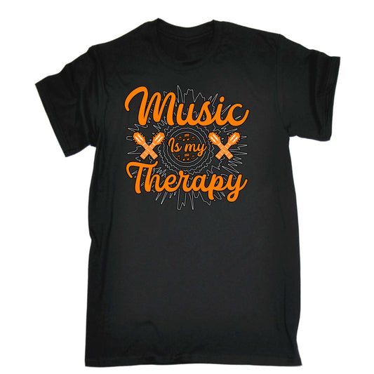 Music Is My Therapy Guitar Bass Electric - Mens Funny T-Shirt Tshirts