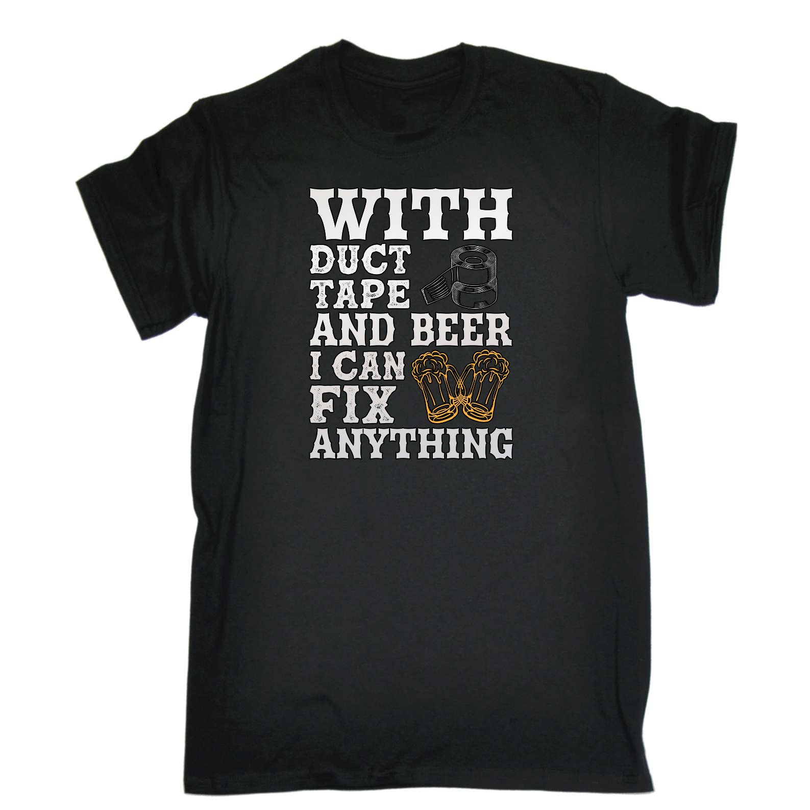 With Duct Tape And Beer Fix Anything Alcohol - Mens Funny T-Shirt Tshirts