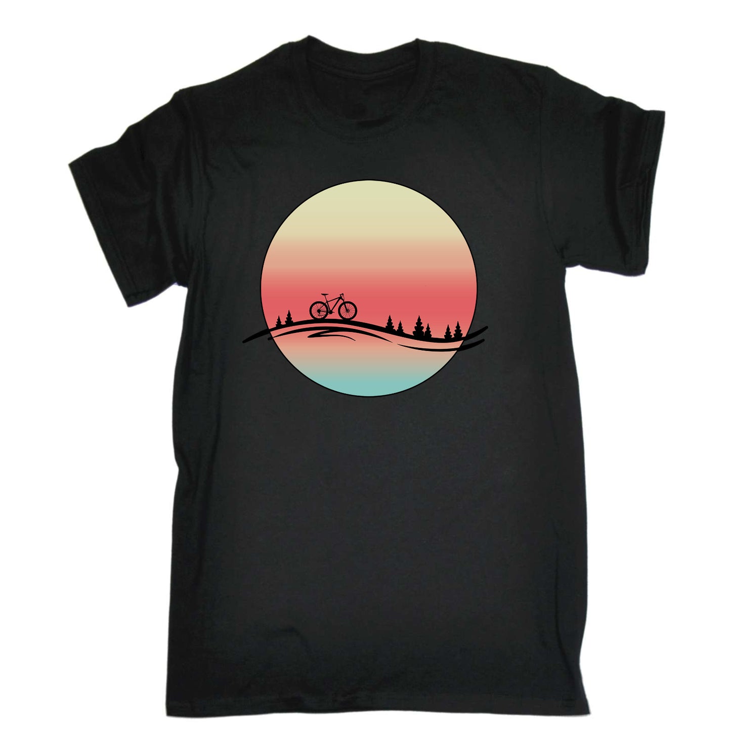 Sunset Riding Cycling Bicycle Bike - Mens Funny T-Shirt Tshirts