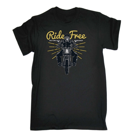 Ride Free Motorcycle Workshop Motorbike - Mens Funny T-Shirt Tshirts